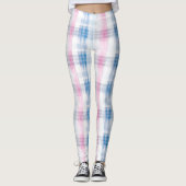 Leggings Chic Pink Blue Stripes (Devant)