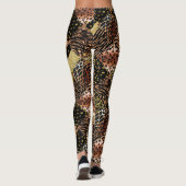 Leggings Chic poster de animal noir de cuivre rose léopard (Dos)