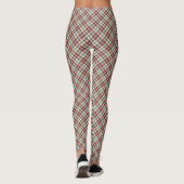 Leggings Chic Preppy Deep Red, Blue and Beige Madras Check (Dos)