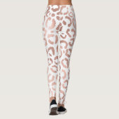 Leggings Chic Rose Gold Leopard Cheetah Poster de animal (Dos)