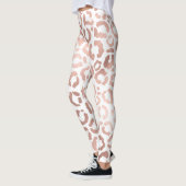 Leggings Chic Rose Gold Leopard Cheetah Poster de animal (Gauche)