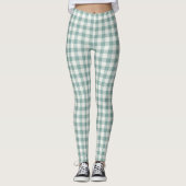 Leggings Chic vert Mint Blanc En vichy rayures (Devant)