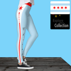 Leggings Chicago fashion leggings, Chicago Flag /sports