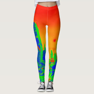 Leggings Chicago Michigan Avenue @ Nuit 1967 Neon Colorful