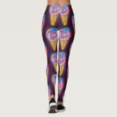 Leggings Chien à crème glacée de néon (Dos)