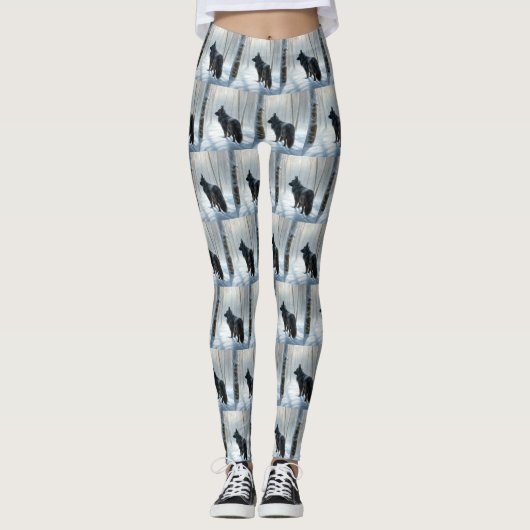 Leggings Chien à neiger belge Noël (Devant)