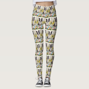 Leggings Chien Border Collie avec œufs de Pâques Vacances 