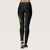 Leggings Chien Cavalier Ruby dans une salle de Noël noir (Dos)