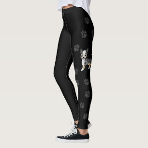 Leggings Chien Chihuahua à poil lisse Blue Merle & pattes