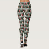 Leggings Chien chinois japonais à Noël de neige (Dos)
