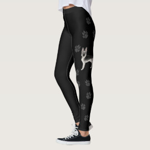 Leggings Chien de berger allemand Silver Sable avec pattes