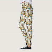 Leggings Chien de boxe avec oeufs de Pâques vacances (Gauche)