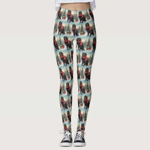 Leggings Chien de Terre-Neuve à Noël de neige