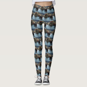 Leggings Chien d'eau portugais période de fêtes de Noël