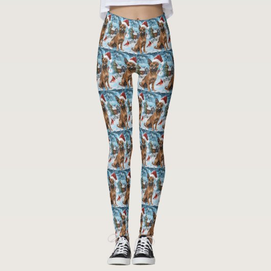 Leggings Chien d'hiver belge Malinoi Wonderland Noël (Devant)