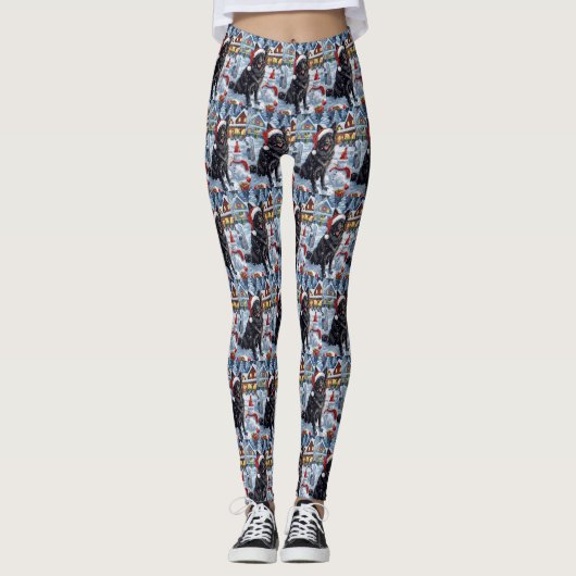 Leggings Chien d'hiver belge Wonderland Noël (Devant)