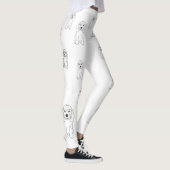 Leggings Chien endormi, dessin linéaire (Droite)