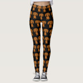 Leggings Chien enduit lisse mignon de saucisse du motif | (Devant)
