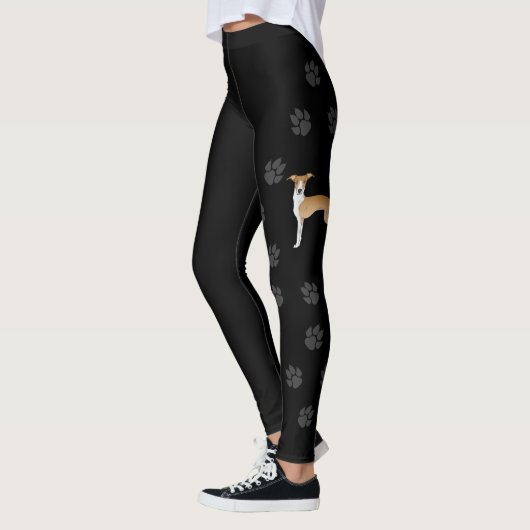 Leggings Chien Gris Italien Faune Et Blanc Avec Patrouilles (Gauche)
