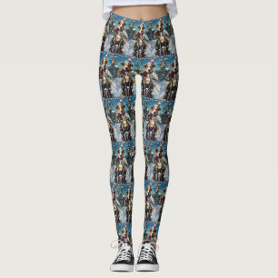 Leggings Chien Jack Russell à moto Noël
