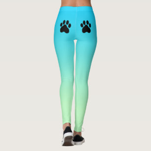 Leggings Chien + Le yoga d'Athleisure d'Aqua de pattes
