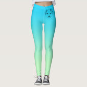 Leggings Chien + Le yoga d'Athleisure d'Aqua de pattes (Devant)