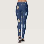Leggings Chien Lhasa Apso motif bleu arrière - plan (Dos)