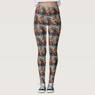 Leggings Chien Malinois Belge Montagnes Russes Noël