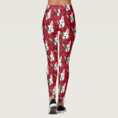 Leggings Chien mignon de taureau français avec Coeurs de Sa (Dos)