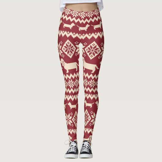 Leggings Chien nordique : Motif d'illustrations excentrique (Devant)