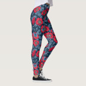 Leggings Chien rose et papillons en bleu et rouge (Droite)