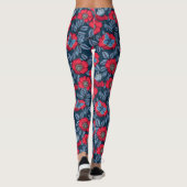 Leggings Chien rose et papillons en bleu et rouge (Dos)