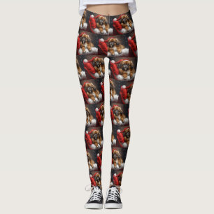 Leggings Chien Spaniel Tibétain Noël Festif