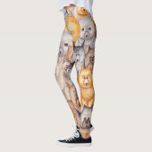 Leggings Chiens Aquarellés : Whimsical Seamless Fun (Gauche)