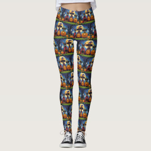 Leggings Chiens d'Affenpinscher Citrouille Halloween Funny