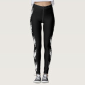Leggings Chiens De Cartoon Cute De Papillon Noir Et Blanc (Devant)