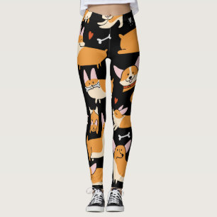 Leggings Chiens De Corgi, Arrière - plan Sans Seamless.