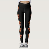 Leggings Chiens De Dachshund De Caricature Rouge Long Cheve (Devant)