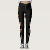 Leggings Chiens de dessin animé teckel à poil long chocolat (Devant)
