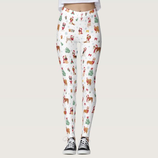 Leggings Chiens de Noël en accessoires de vacances (Devant)