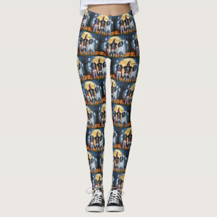 Leggings Chiens de Setter anglais Citrouille Halloween Funn