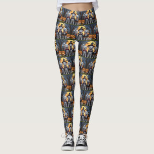 Leggings Chiens des grandes Pyrénées Citrouille Halloween d