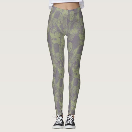 Leggings chiens doodle (Devant)