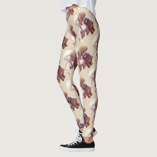 Leggings Chiens mignons Accrochage (Gauche)