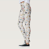 Leggings Chiens mignons Design Motif Blanc (Gauche)