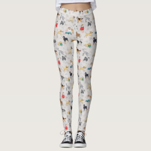Leggings Chiens mignons Design Motif Blanc