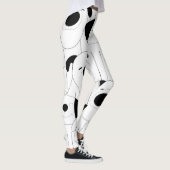 Leggings Chiens mignons : dessin animé noir, blanc. (Droite)