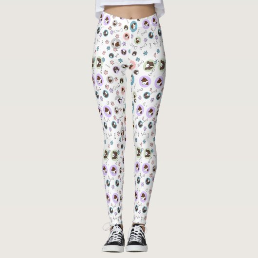 Leggings Chiens motif 1.BW (Devant)