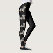 Leggings Chiens Teckel à Poil Long Dapple Noir et Feu (Droite)