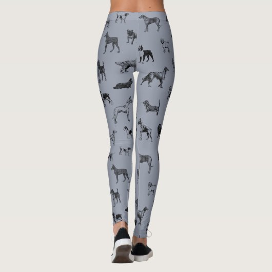 Leggings Chiens vintages (noir) (Dos)